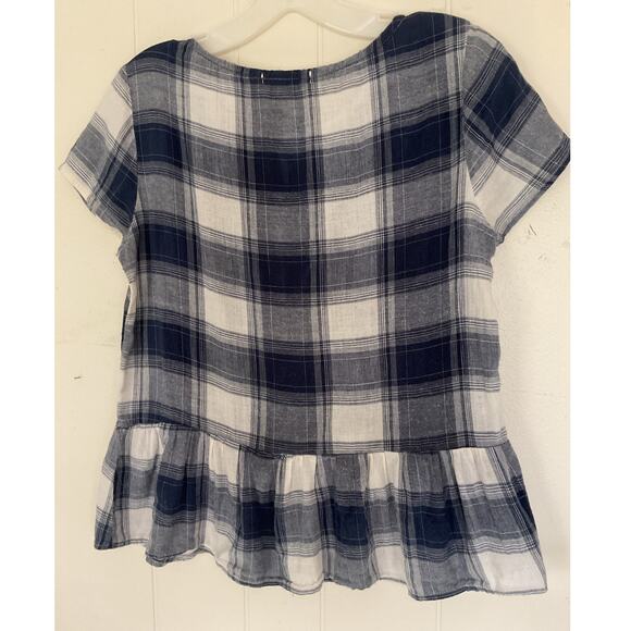 WinWin Blue Plaid Top Small - Picture 4 of 5